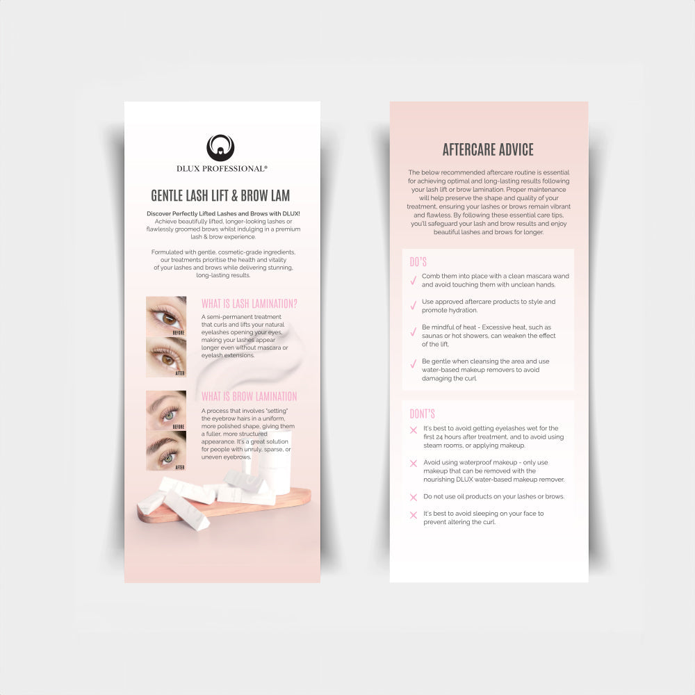 DLUX Lash Lift & Brow Lamination DL Brochure - 50 Pack 1